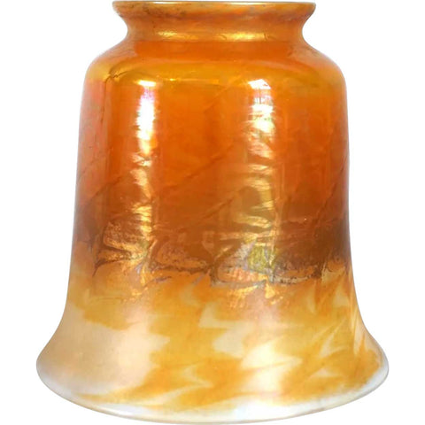 American Tiffany Studios Favrile Glass Gold Wave Pattern Candle Shade