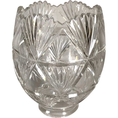 Continental Clear Cut Glass Diamond Fan Pattern Lamp Shade