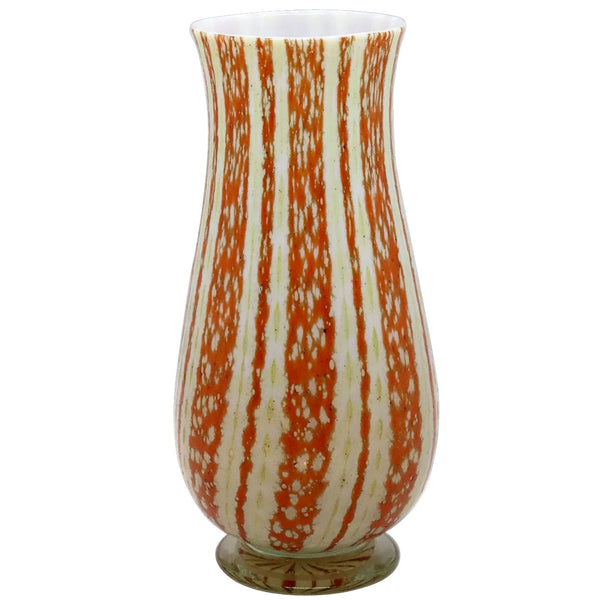 Vintage American Nash Iridescent Striped Glass Vase