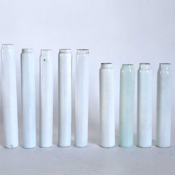 Nine American Opal White Glass Candle / Gas Light Socket Covers