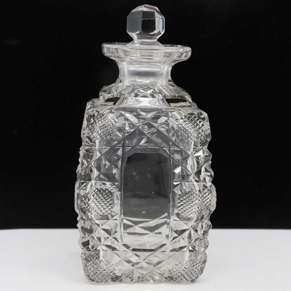 American Victorian Bright Cut Glass Perfume Bottle