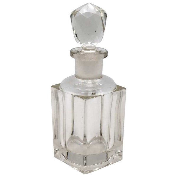 American Slab Cut and Faceted Glass Perfume Scent Bottle
