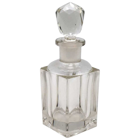 American Slab Cut and Faceted Glass Perfume Scent Bottle