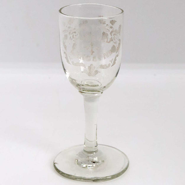 British Victorian Etched Motto Auld Lang Syne Drinking Glass