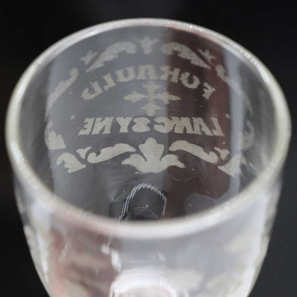 British Victorian Etched Motto Auld Lang Syne Drinking Glass
