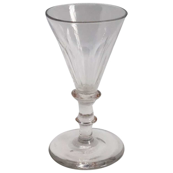 English Georgian Petal Cut Gin Drinking Glass Stemware