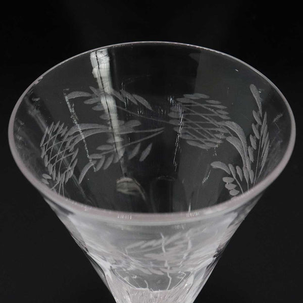 Scottish Georgian Engraved Thistle Petal Cut Toasting Glass