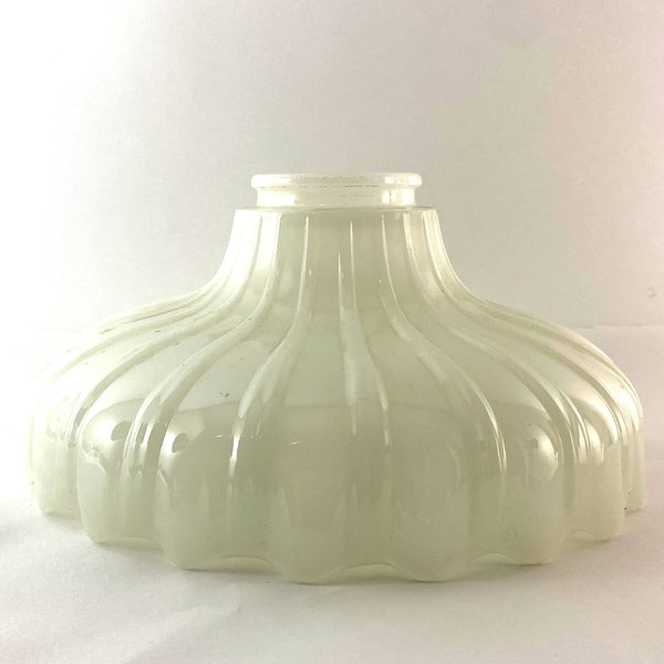 Vintage American Pressed Opaline Glass Ribbed Pendant Lamp Shade