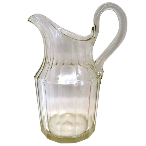 Large Early American Blown Glass Slab Cut Pitcher