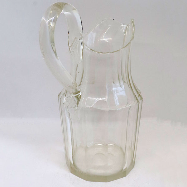 Large Early American Blown Glass Slab Cut Pitcher