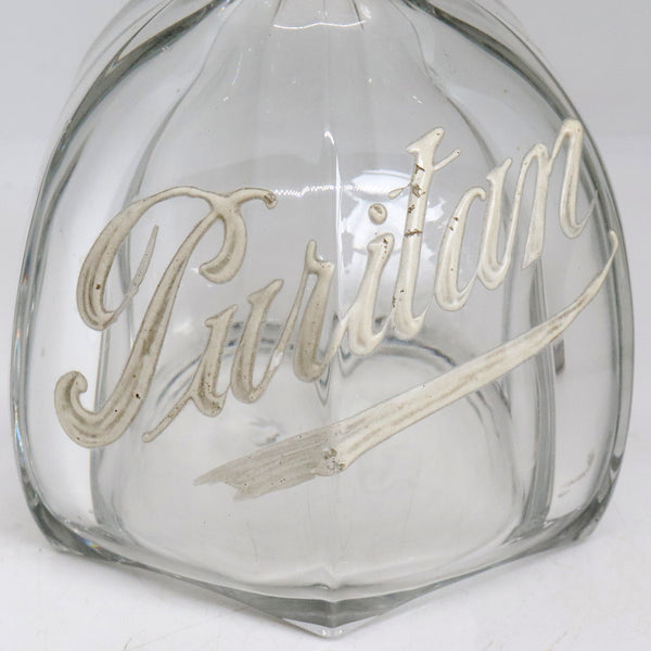 American Enamelled Flint Glass Puritan Rye Whiskey Backbar Decanter