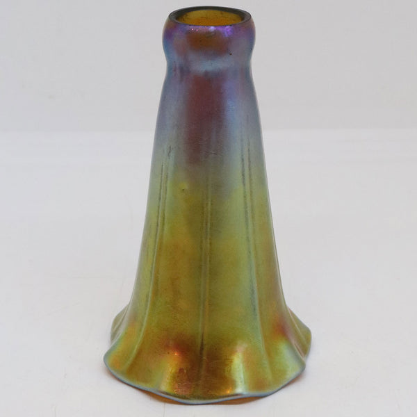 Vintage American Iridescent Glass Ribbed Lily Lamp Shade