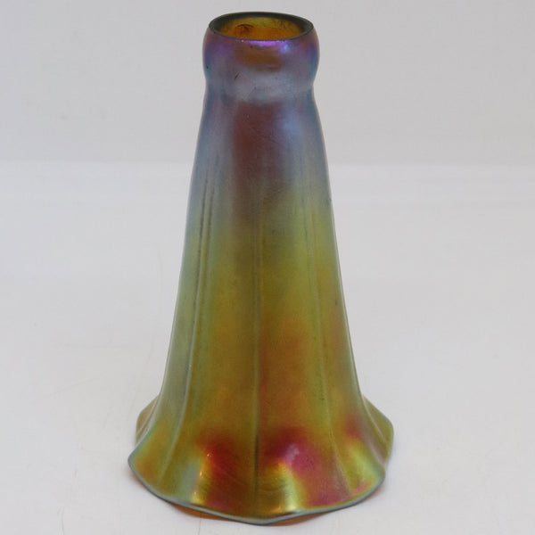 Vintage American Iridescent Glass Ribbed Lily Lamp Shade