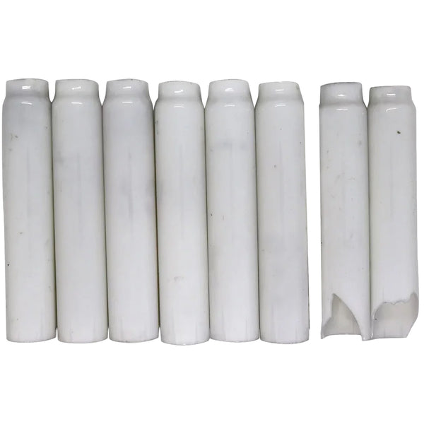 Set of Six American Blown White Glass Gas Light / Candle Socket Covers