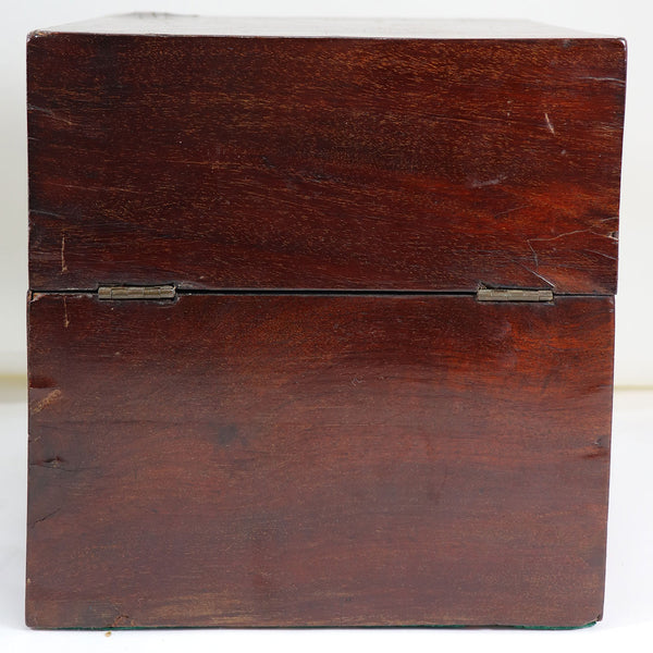 French Mahogany Veneer and Hand Blown Glass Traveling Decanter Box