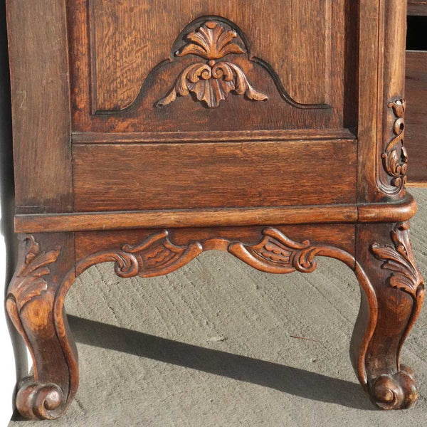 French Provincial Regence Style Carved Oak Chest of Drawers (Commode Arbalete)