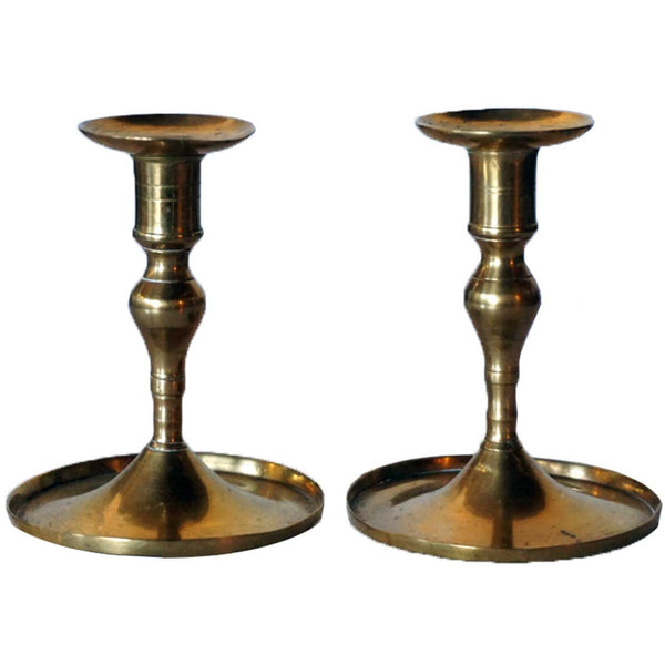 Pair of European Brass Taper Candlesticks