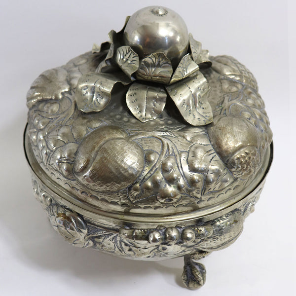 Vintage Bolivian Silverplate Coquera (Coco Box)/ Lidded Serving Tureen