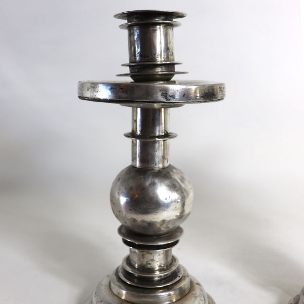 Pair of Vintage Mexican Spanish Colonial Style Silverplate Candlesticks