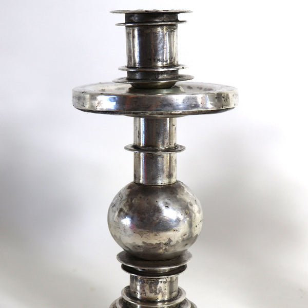 Pair of Vintage Mexican Spanish Colonial Style Silverplate Candlesticks