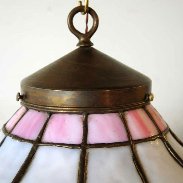 American Copper Foil Leaded and Stained Glass Bluebells One-Light Pendant Light