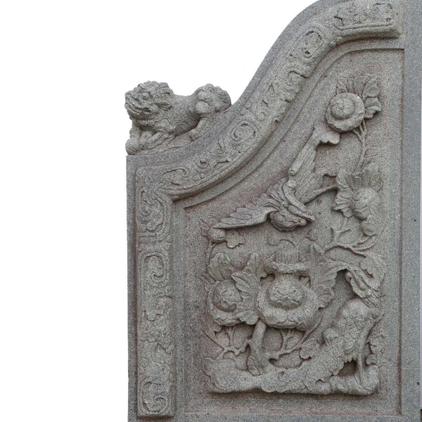 Pair of Chinese Qing Carved Green Stone Architectural Building Facade Carvings