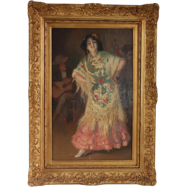 GALINDEZ Oil Painting on Canvas, Portrait of a Spanish Lady