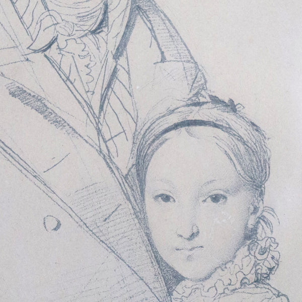 After JEAN-AUGUSTE-DOMINIQUE INGRES, Lithograph on Paper Charles Hayard and his Daughter Marguerite