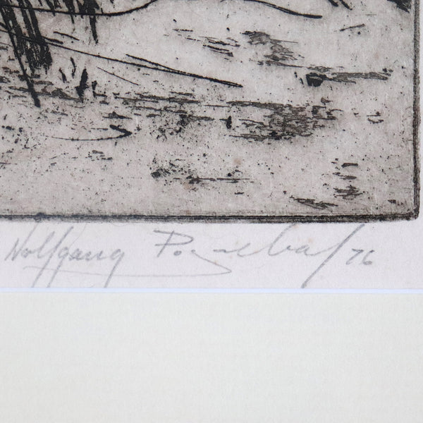 WOLFGANG POGZEBA Etching on Paper, Encampment & Horses, 28/75