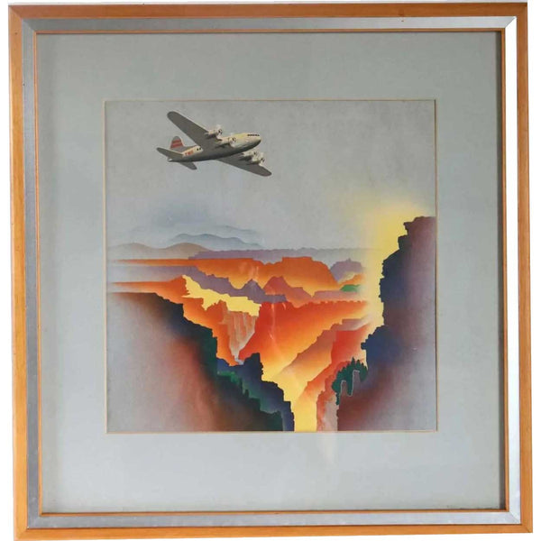 Vintage GENE WALTHER TWA Airline Travel Poster, Grand Canyon