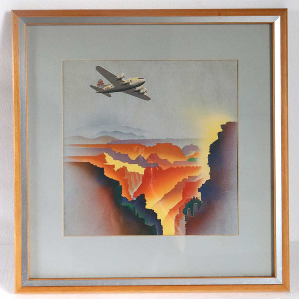 Vintage GENE WALTHER TWA Airline Travel Poster, Grand Canyon