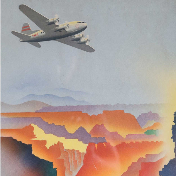 Vintage GENE WALTHER TWA Airline Travel Poster, Grand Canyon