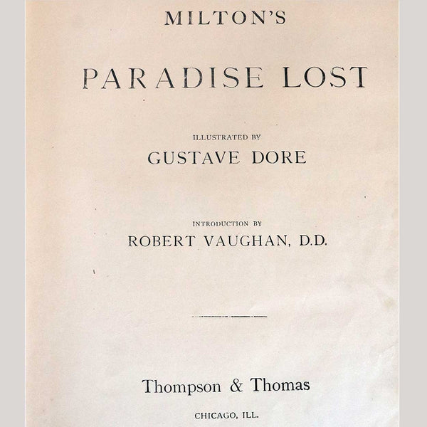 Book: Paradise Lost by John Milton and Illustrator Gustave Doré