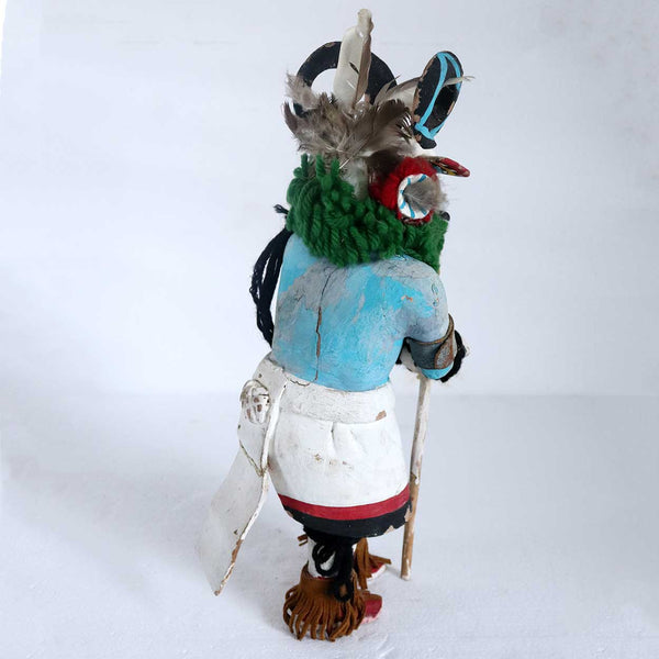 Native American Hopi Painted Wood and Mixed Media Pong / Ram Kachina Doll