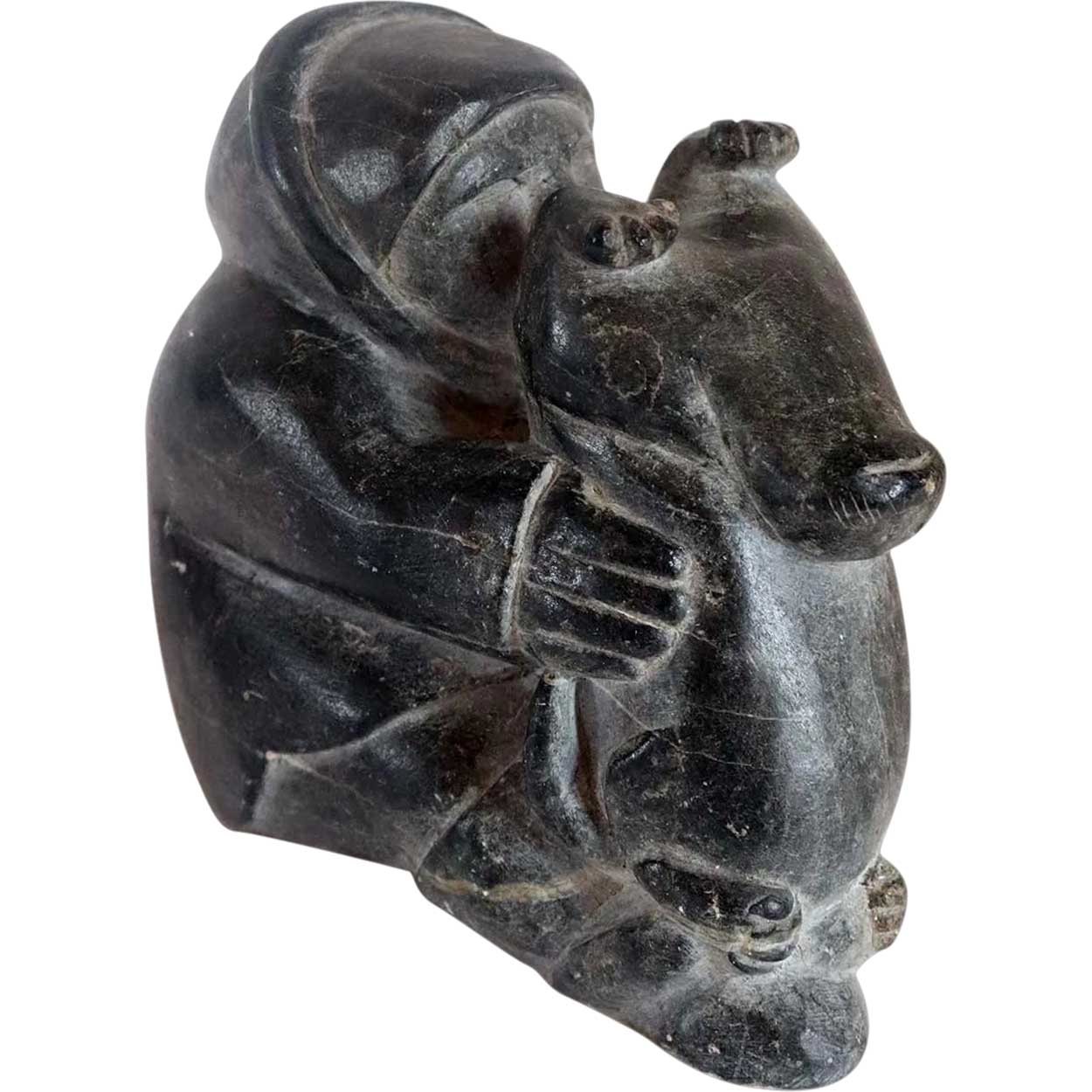 彫刻・オブジェ Inuit stone carving object Inuit Carved Soapstone Statue Signed JOEL Inukpuk Eskimo | eBay