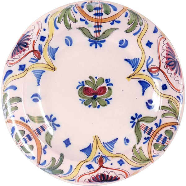 Spanish Faience Polychrome Floral Plate