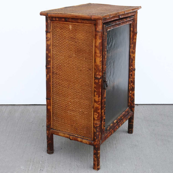 English Aesthetic Movement Bamboo and Glass Side Cabinet