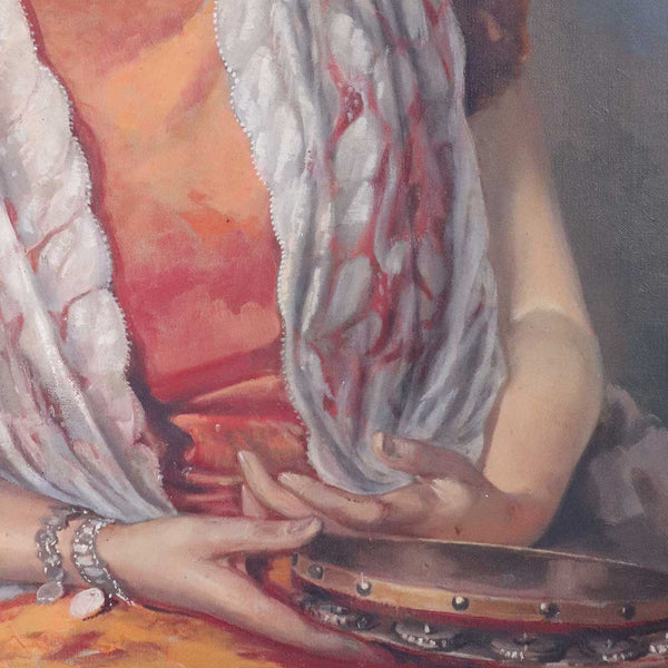 HERM. RICHTER Oil on Canvas Painting, Portrait of a Spanish Lady