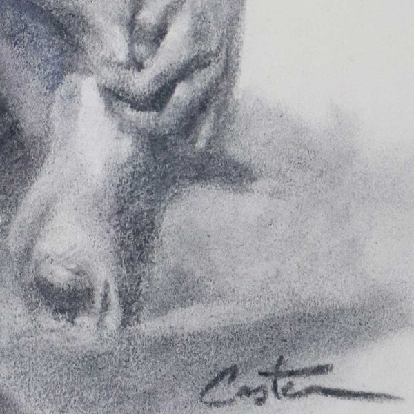 MITCH CASTER Charcoal and Pastel Drawing on Paper, Nude Montana