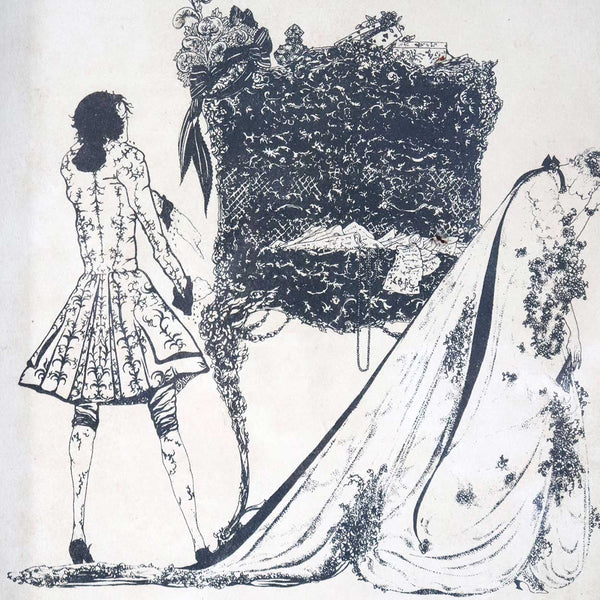 Set of Nine ALASTAIR Black and Sepia Paper Manon Lescaut Bookplate Illustrations