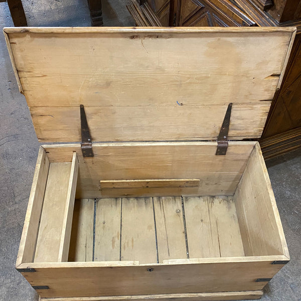 English Victorian Iron Mounted Pine Blanket Chest