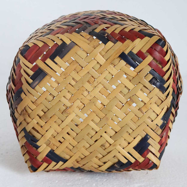 Small Native American Cherokee/Choctaw Dyed River Cane Top-Handle Basket