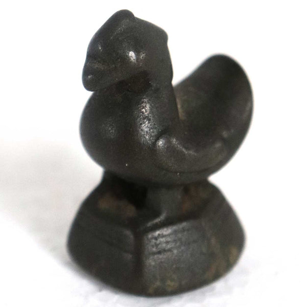 Burmese Patinated Bronze Bird Form Opium Weight and Indian Flask Bottle