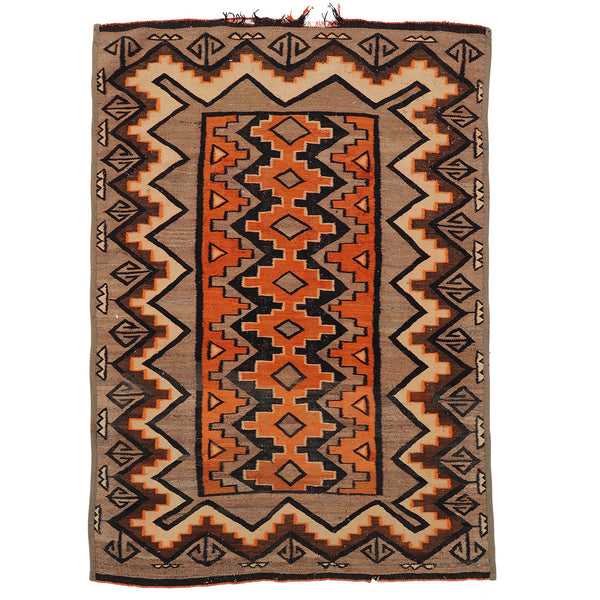 Native American Navajo Wool Geometric Rug