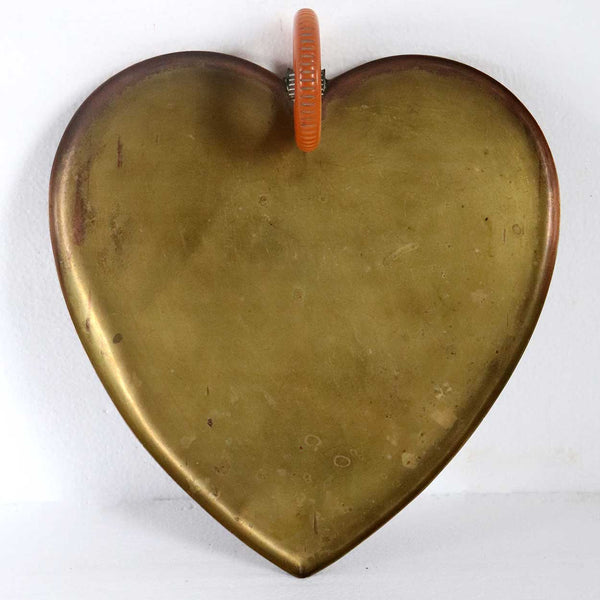 Vintage American Art Deco Chase Co Copper, Brass and Bakelite Heart Serving Tray