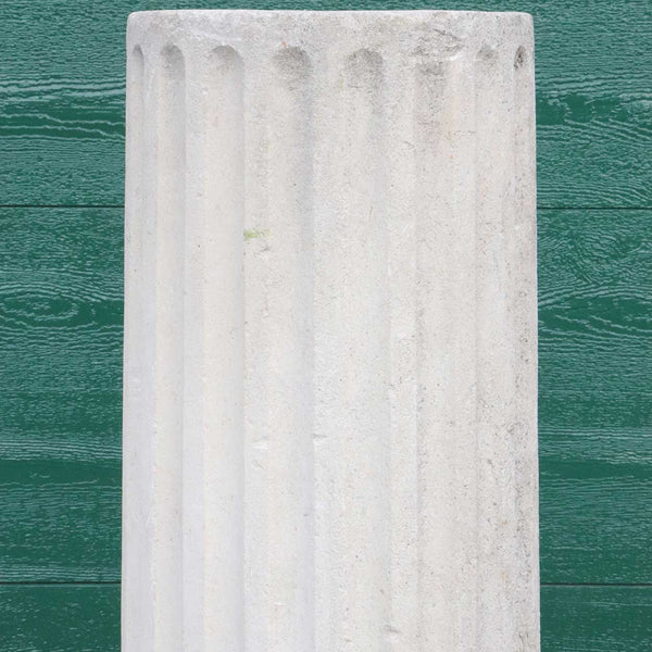 Small American Neoclassical Limestone Fluted Architectural Pillar Column