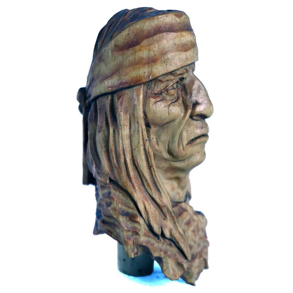 Vintage Signed Native American Hopi Carved Wood Novelty Figural Bottle Stopper