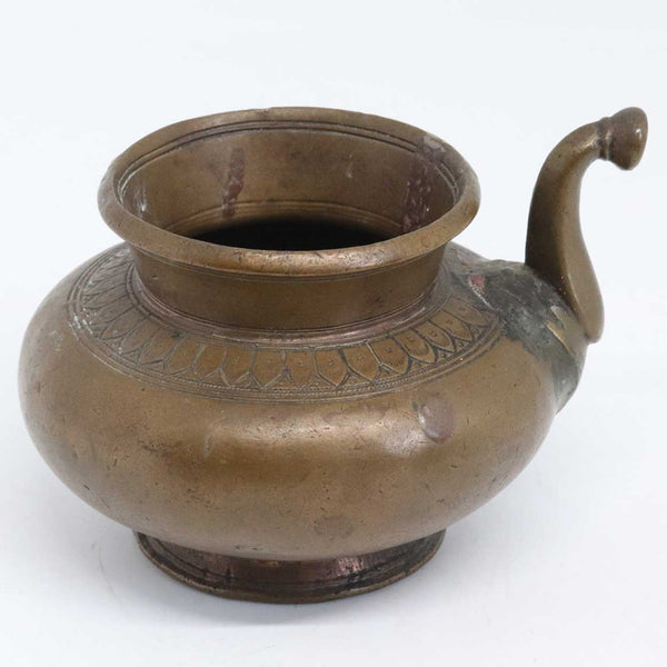 Small Indian Mughal Patinated Bronze Ceremonial Lota Water Pitcher
