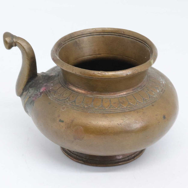 Small Indian Mughal Patinated Bronze Ceremonial Lota Water Pitcher