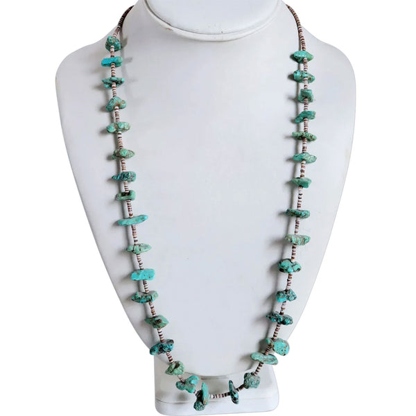 Vintage Native American Santa Domingo Natural Turquoise Heishi Necklace